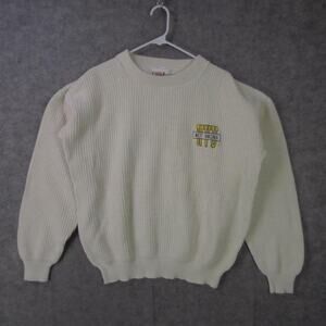 West Virginia Mountaineers Sweater Mens Large White NCAA Football Crewneck WVU